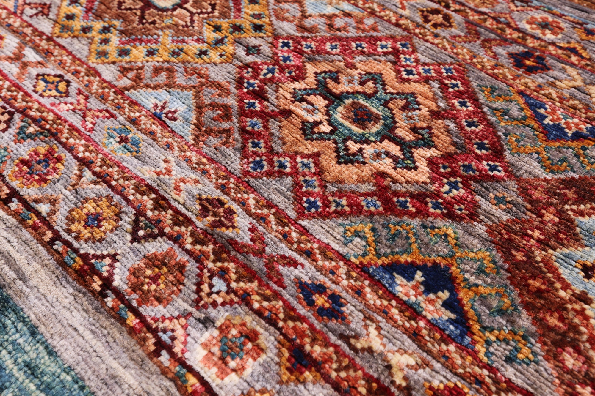 Khorjin Persian Gabbeh Hand Knotted Wool Runner Rug - 2' 10" X 8' 7" - Golden Nile