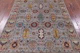 Grey Tribal Persian Hand Knotted Wool Rug - 4' 9" X 6' 9" - Golden Nile