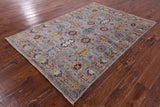 Grey Tribal Persian Hand Knotted Wool Rug - 4' 9" X 6' 9" - Golden Nile