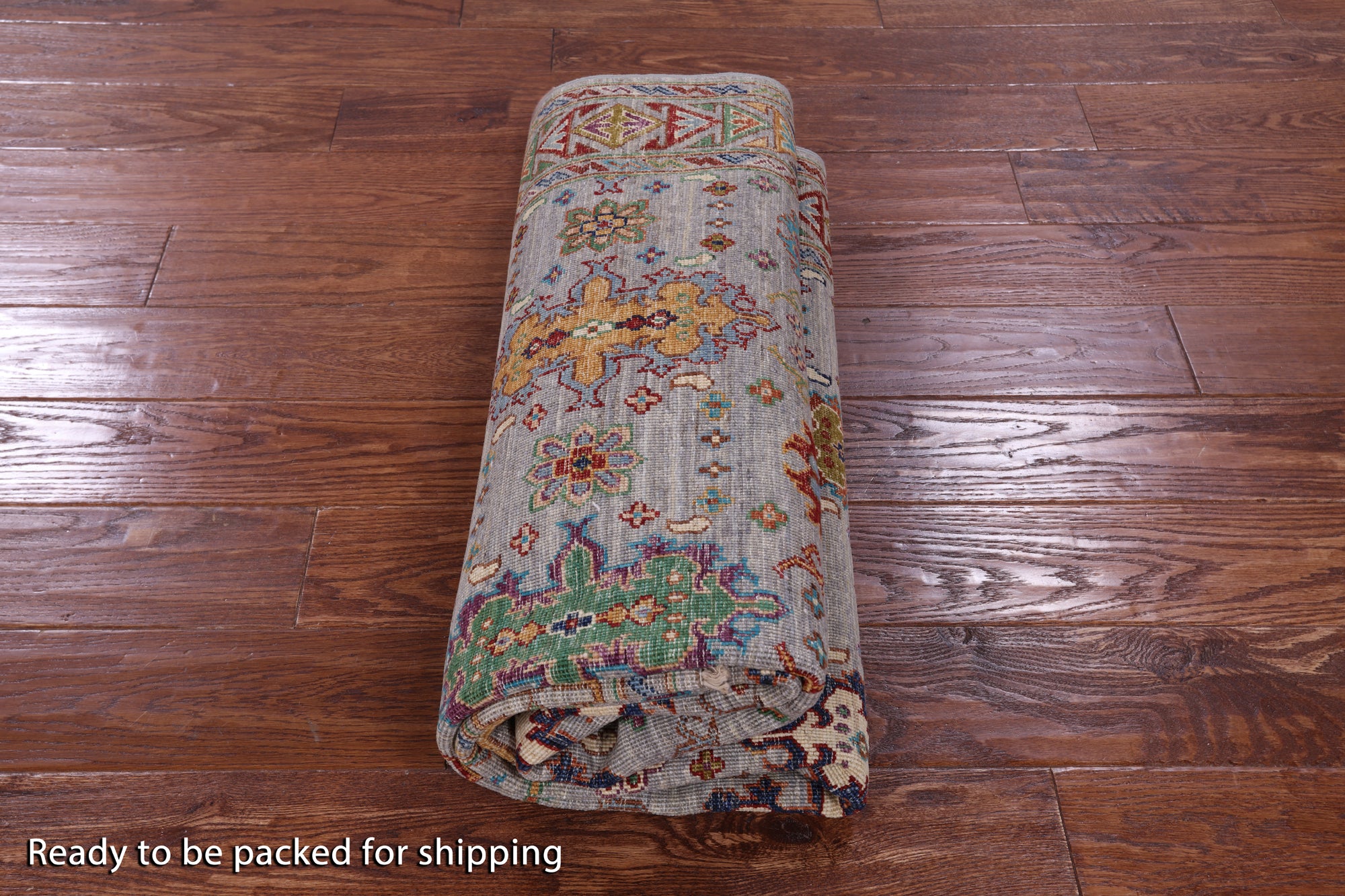 Grey Tribal Persian Hand Knotted Wool Rug - 4' 9" X 6' 9" - Golden Nile