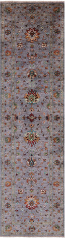 Peshawar Hand Knotted Wool Runner Rug - 2' 8