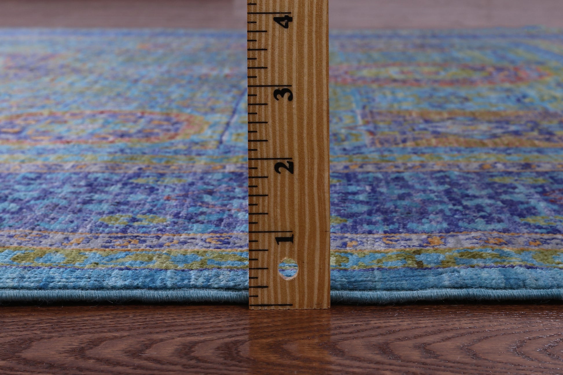 Geometric Persian Mamluk Hand Knotted Wool Rug - 5' 6" X 7' 8" - Golden Nile