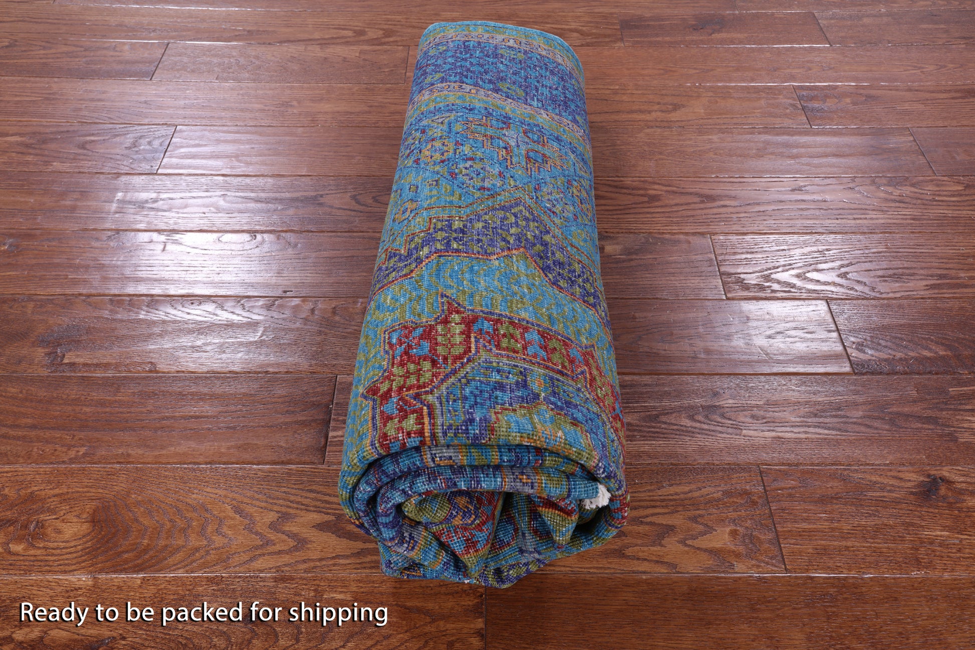 Geometric Persian Mamluk Hand Knotted Wool Rug - 5' 6" X 7' 8" - Golden Nile