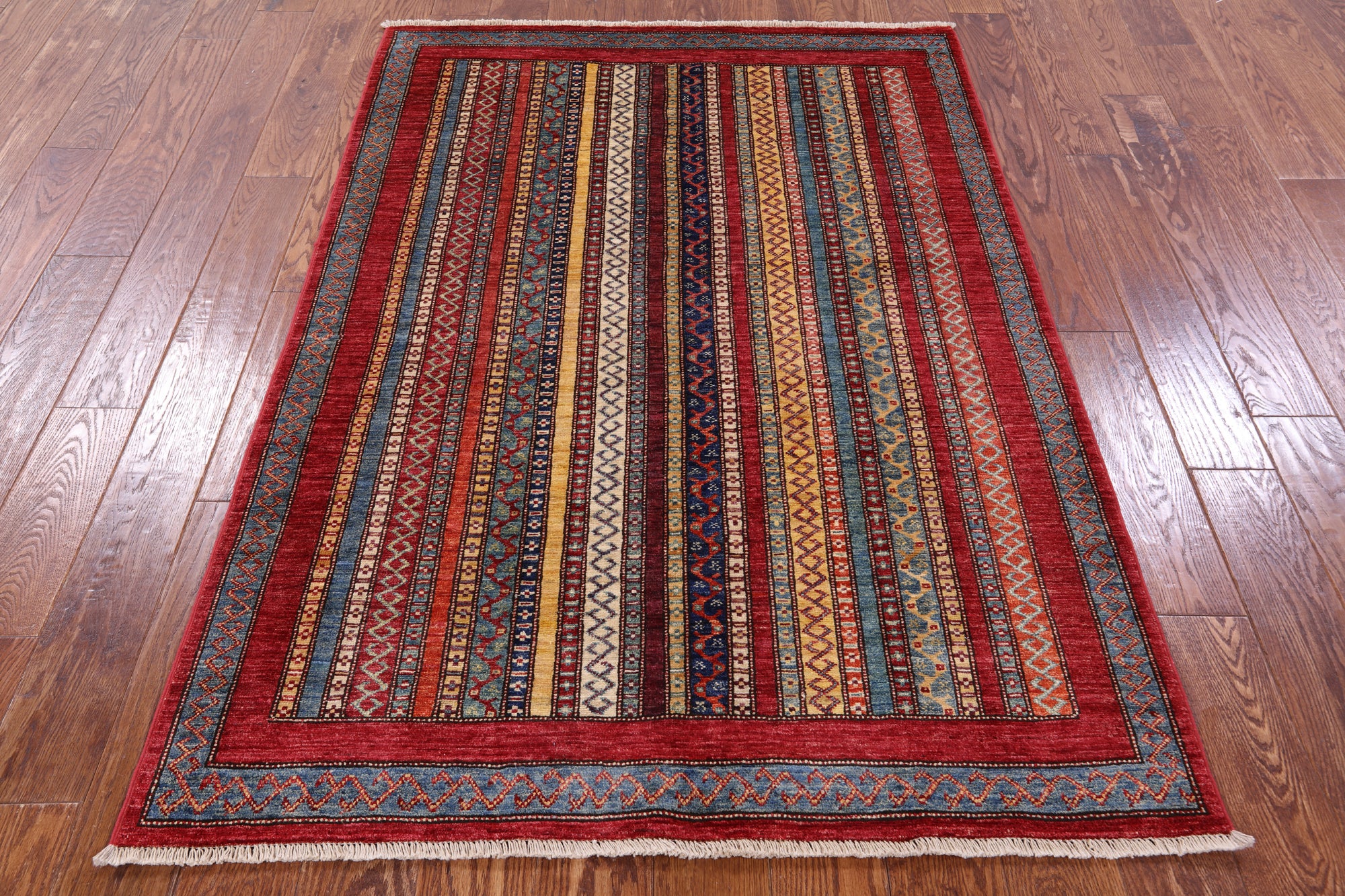 Shall Persian Gabbeh Handmade Wool Rug - 4' 0" X 5' 9" - Golden Nile