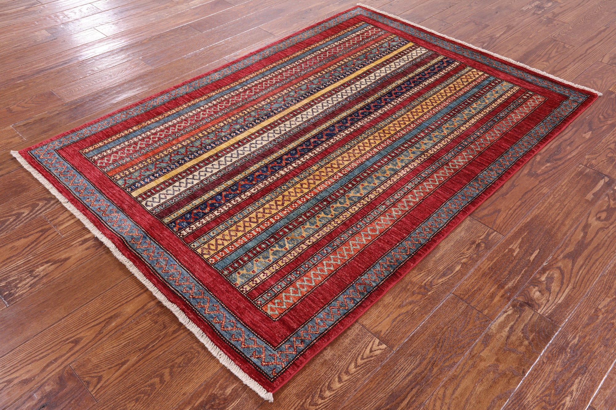 Shall Persian Gabbeh Handmade Wool Rug - 4' 0" X 5' 9" - Golden Nile