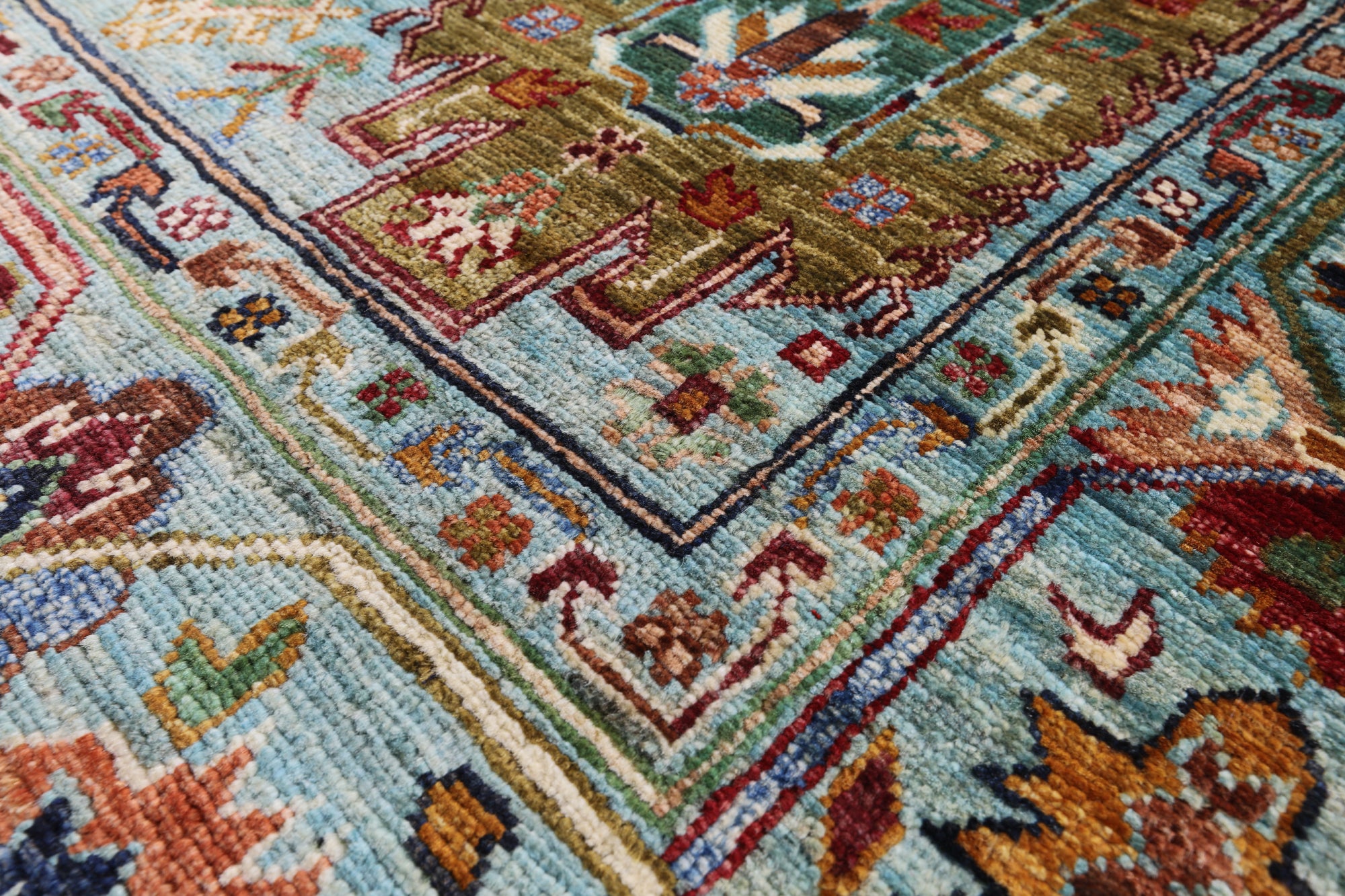 Blue Turkmen Ersari Hand Knotted Wool Rug - 4' 8" X 6' 11" - Golden Nile