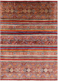 Khorjin Persian Gabbeh Hand Knotted Wool Rug - 4' 10" X 6' 8" - Golden Nile