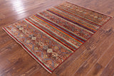 Khorjin Persian Gabbeh Hand Knotted Wool Rug - 4' 10" X 6' 8" - Golden Nile