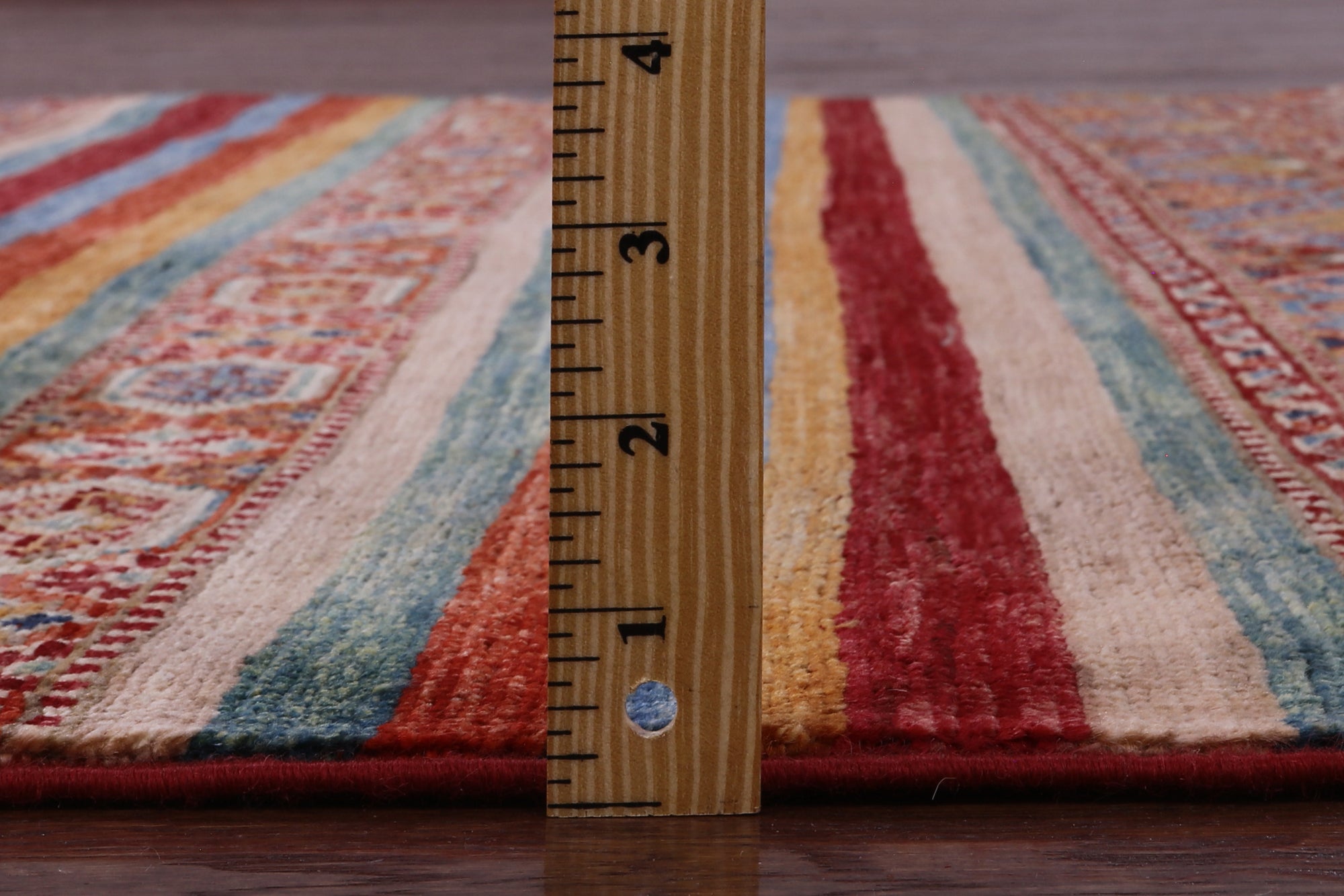 Khorjin Persian Gabbeh Hand Knotted Wool Rug - 4' 10" X 6' 8" - Golden Nile