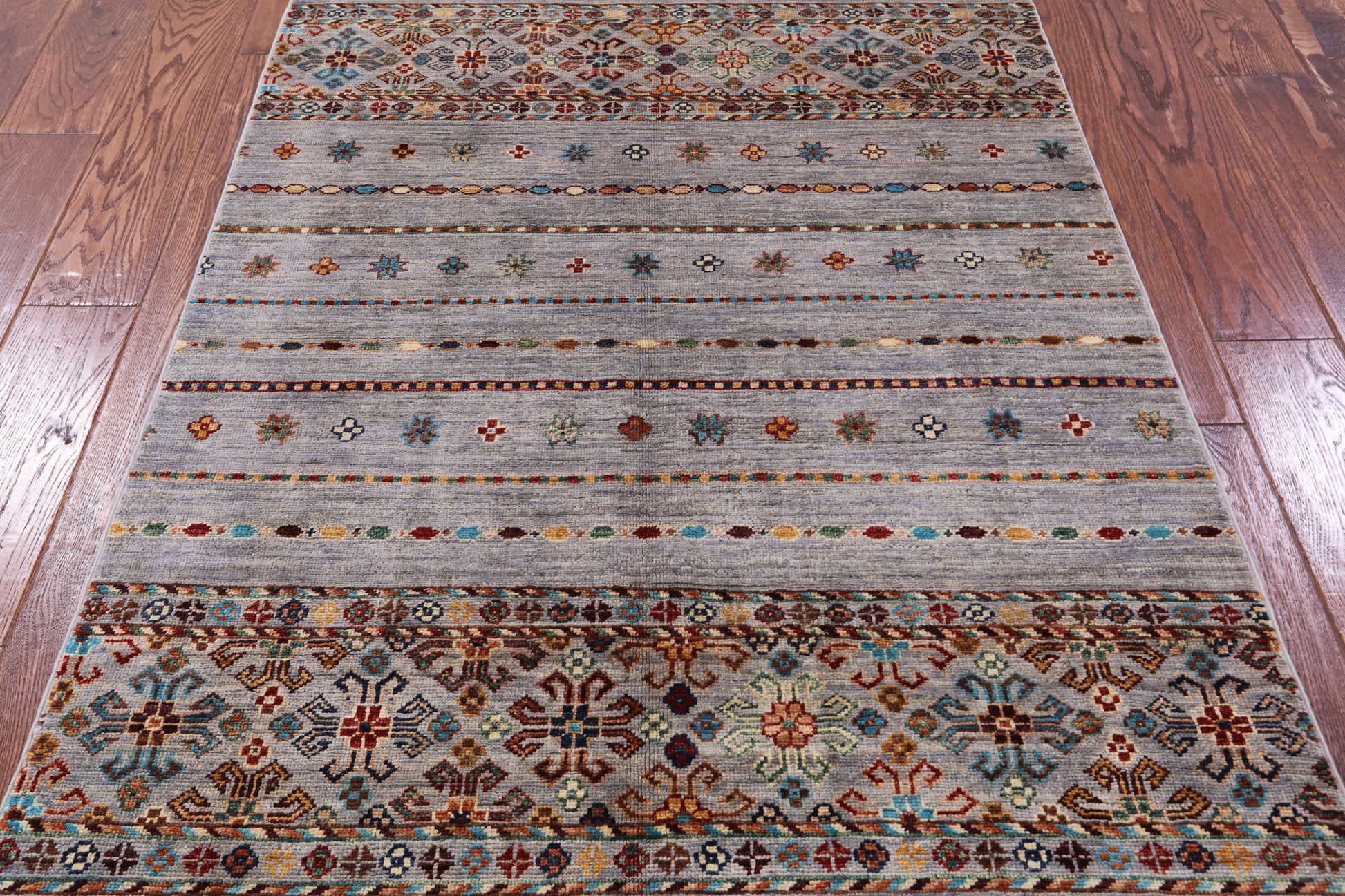 Khorjin Persian Gabbeh Hand Knotted Wool Rug - 3' 5" X 4' 11" - Golden Nile