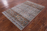 Khorjin Persian Gabbeh Hand Knotted Wool Rug - 3' 5" X 4' 11" - Golden Nile