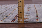 Khorjin Persian Gabbeh Hand Knotted Wool Rug - 3' 5" X 4' 11" - Golden Nile