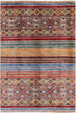 Khorjin Persian Gabbeh Hand Knotted Wool Rug - 3' 4" X 4' 9" - Golden Nile