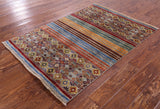 Khorjin Persian Gabbeh Hand Knotted Wool Rug - 3' 4" X 4' 9" - Golden Nile