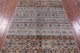 Grey Khorjin Persian Gabbeh Hand Knotted Wool Rug - 3' 5" X 5' 1" - Golden Nile