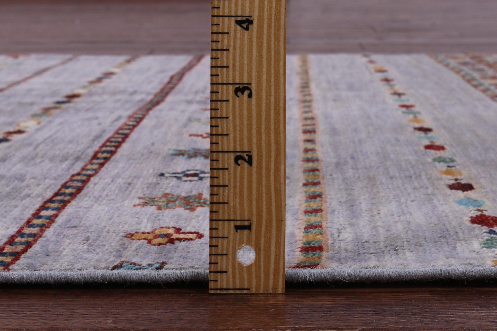 Grey Khorjin Persian Gabbeh Hand Knotted Wool Rug - 3' 5" X 5' 1" - Golden Nile