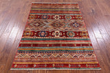 Khorjin Persian Gabbeh Handmade Wool Rug - 3' 11" X 5' 7" - Golden Nile