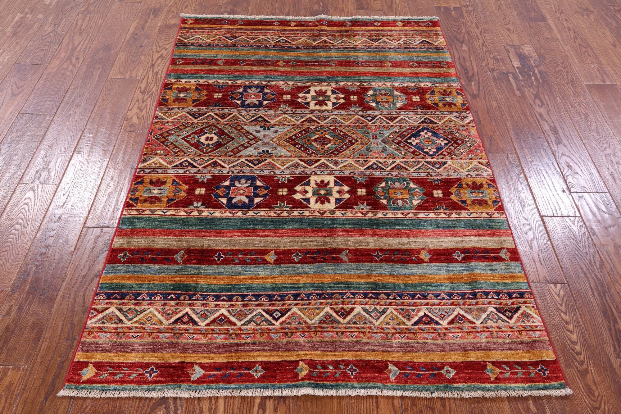 Khorjin Persian Gabbeh Handmade Wool Rug - 3' 11" X 5' 7" - Golden Nile