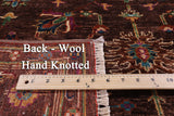 Brown Peshawar Handmade Wool Rug - 4' 0" X 5' 10" - Golden Nile