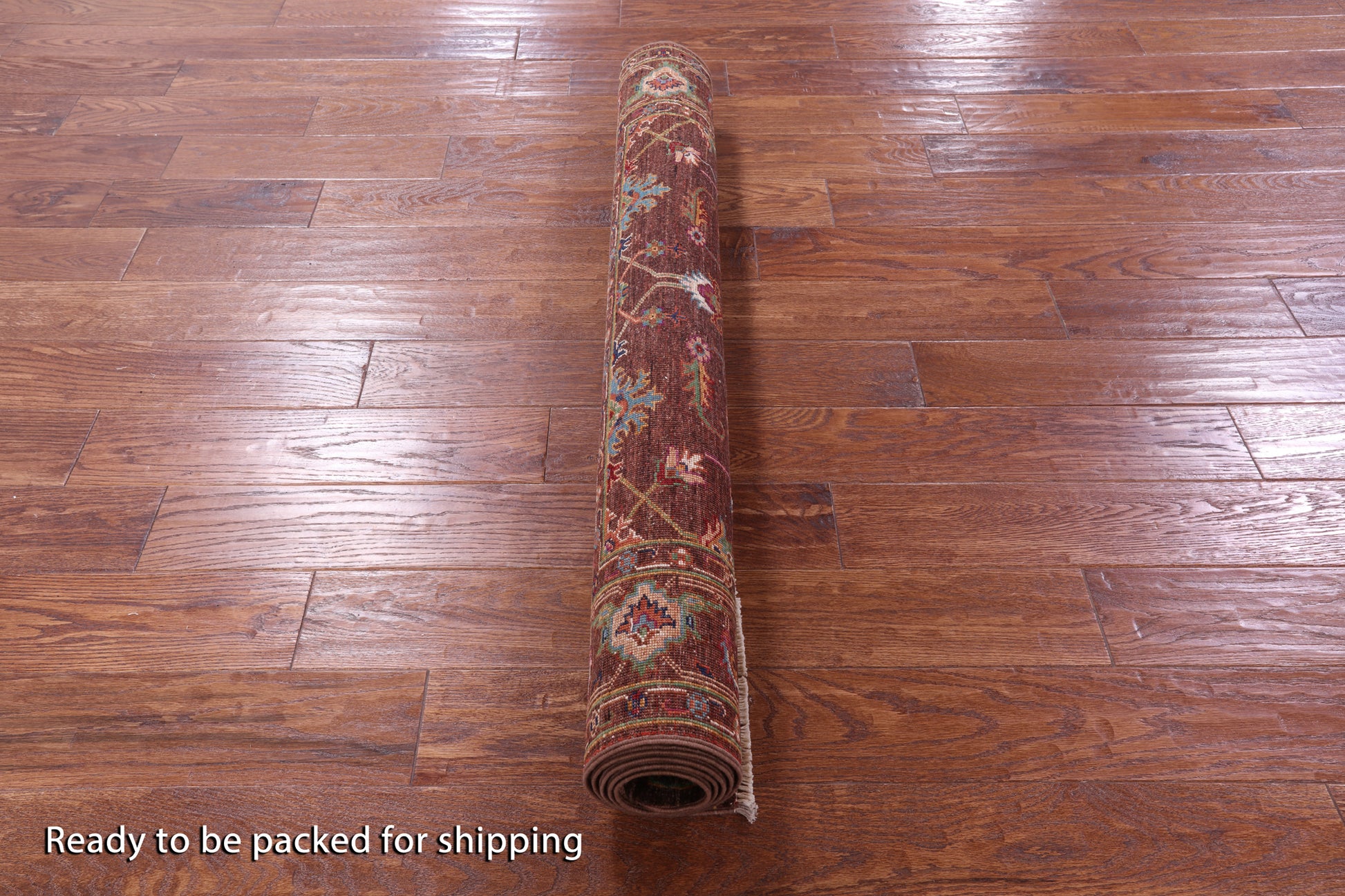 Brown Peshawar Handmade Wool Rug - 4' 0" X 5' 10" - Golden Nile