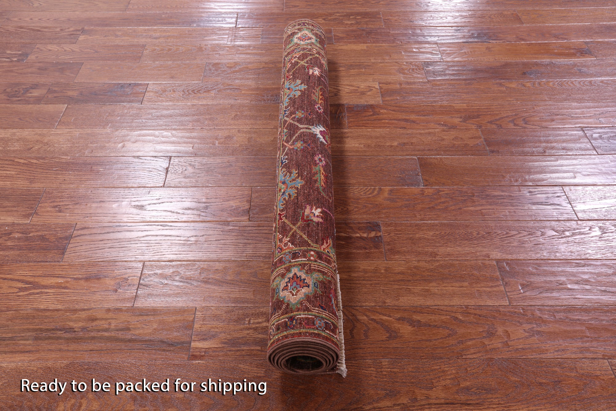Brown Peshawar Handmade Wool Rug - 4' 0" X 5' 10" - Golden Nile