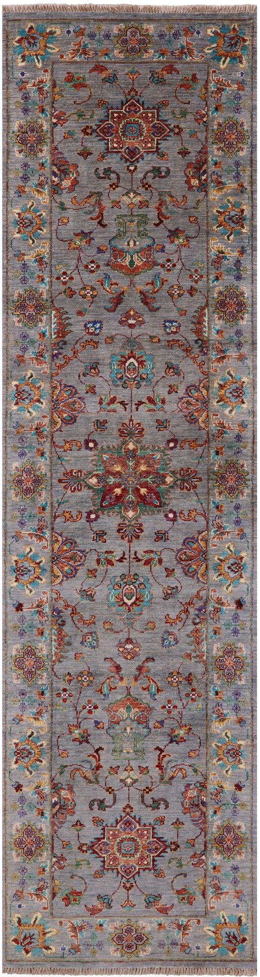 Persian tabriz Hand Knotted Wool Runner Rug - 2' 8" X 9' 9" - Golden Nile