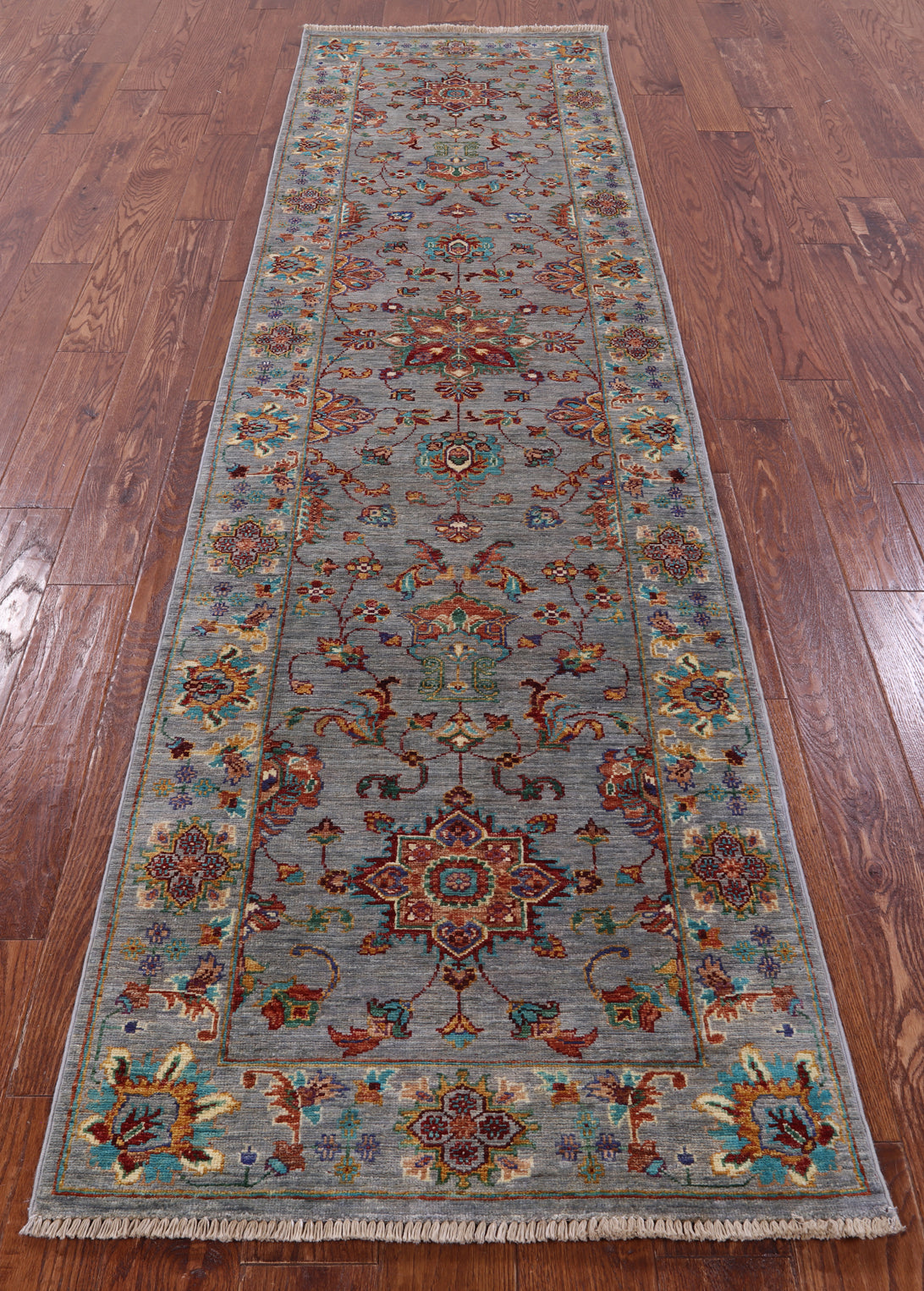 Persian tabriz Hand Knotted Wool Runner Rug - 2' 8" X 9' 9" - Golden Nile