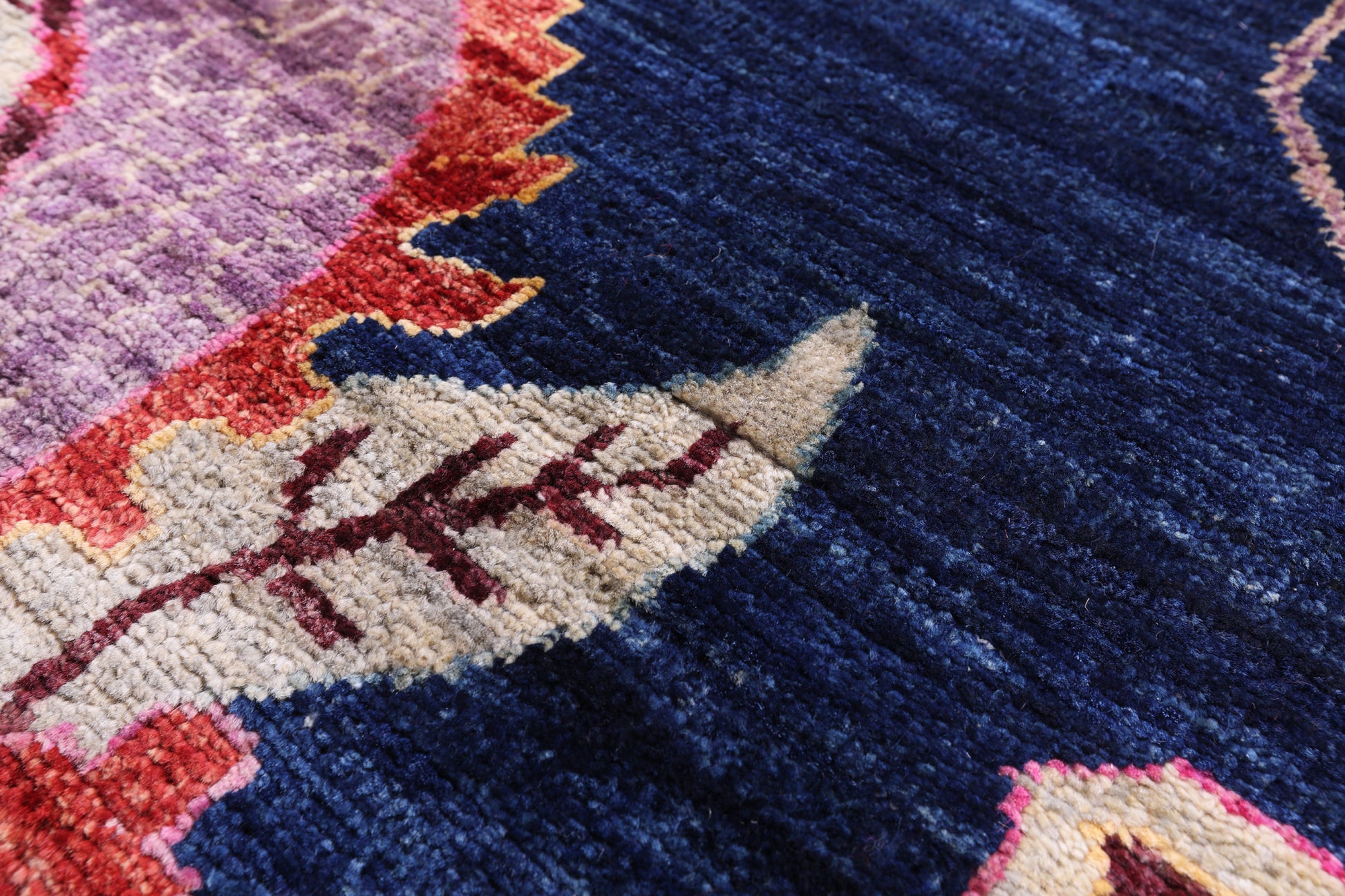 Blue Dragon And Phoenix Design Hand Knotted Wool Rug - 8' 9" X 12' 0" - Golden Nile