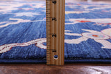 Blue Dragon And Phoenix Design Hand Knotted Wool Rug - 8' 9" X 12' 0" - Golden Nile