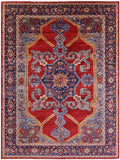 Red Persian Fine Serapi Hand Knotted Wool Rug - 9' 10" X 13' 4" - Golden Nile
