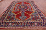 Red Persian Fine Serapi Hand Knotted Wool Rug - 9' 10" X 13' 4" - Golden Nile