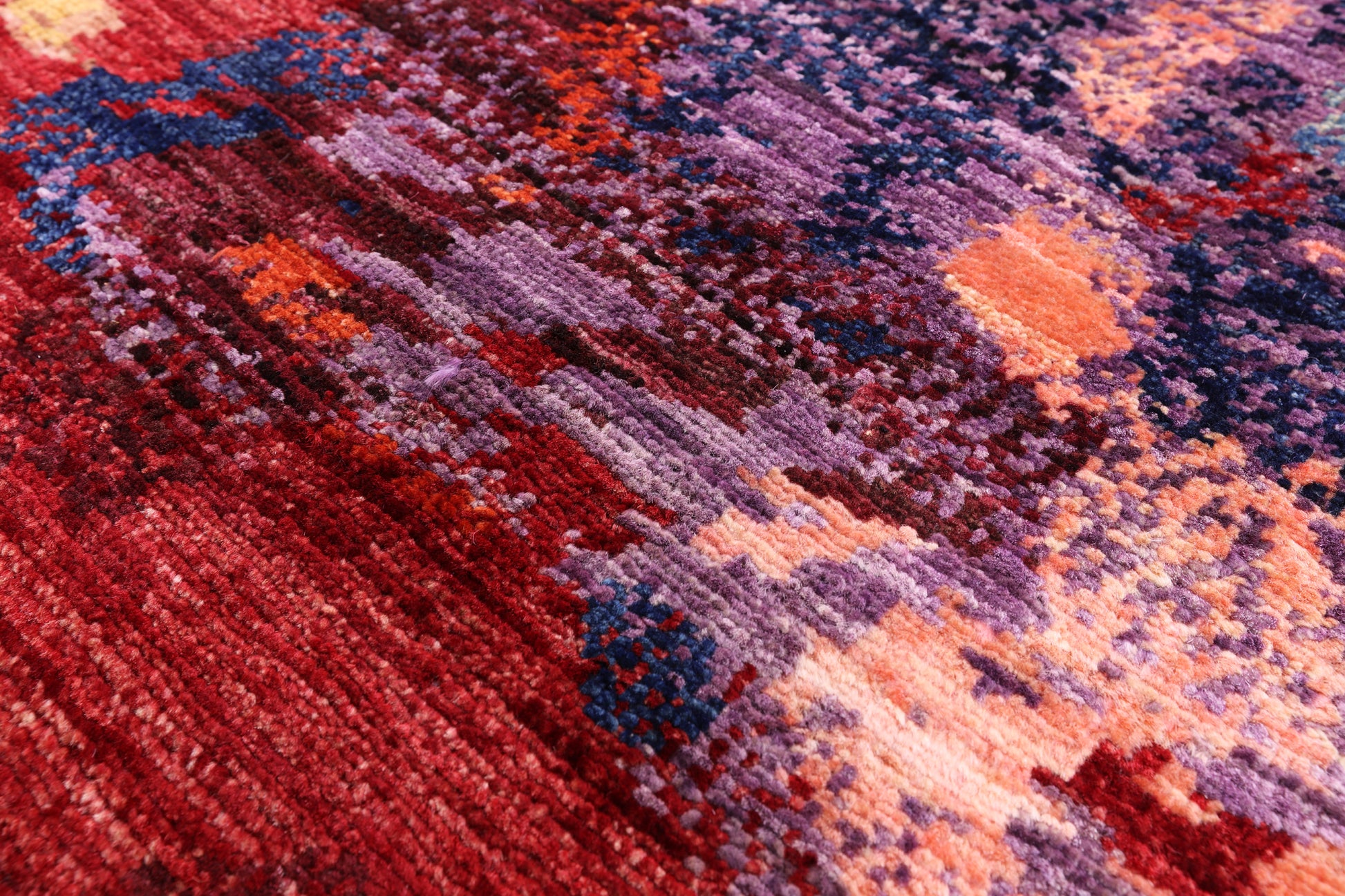 Abstract Contemporary Hand Knotted Wool Rug - 9' 5" X 13' 5" - Golden Nile