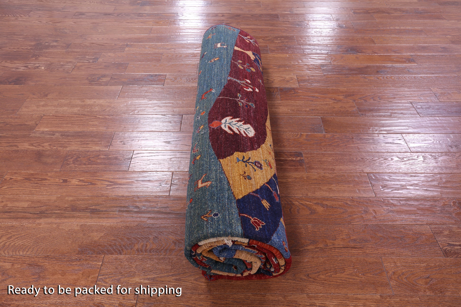 Tribal Persian Gabbeh Hand Knotted Wool Rug - 9' 0" X 12' 2" - Golden Nile