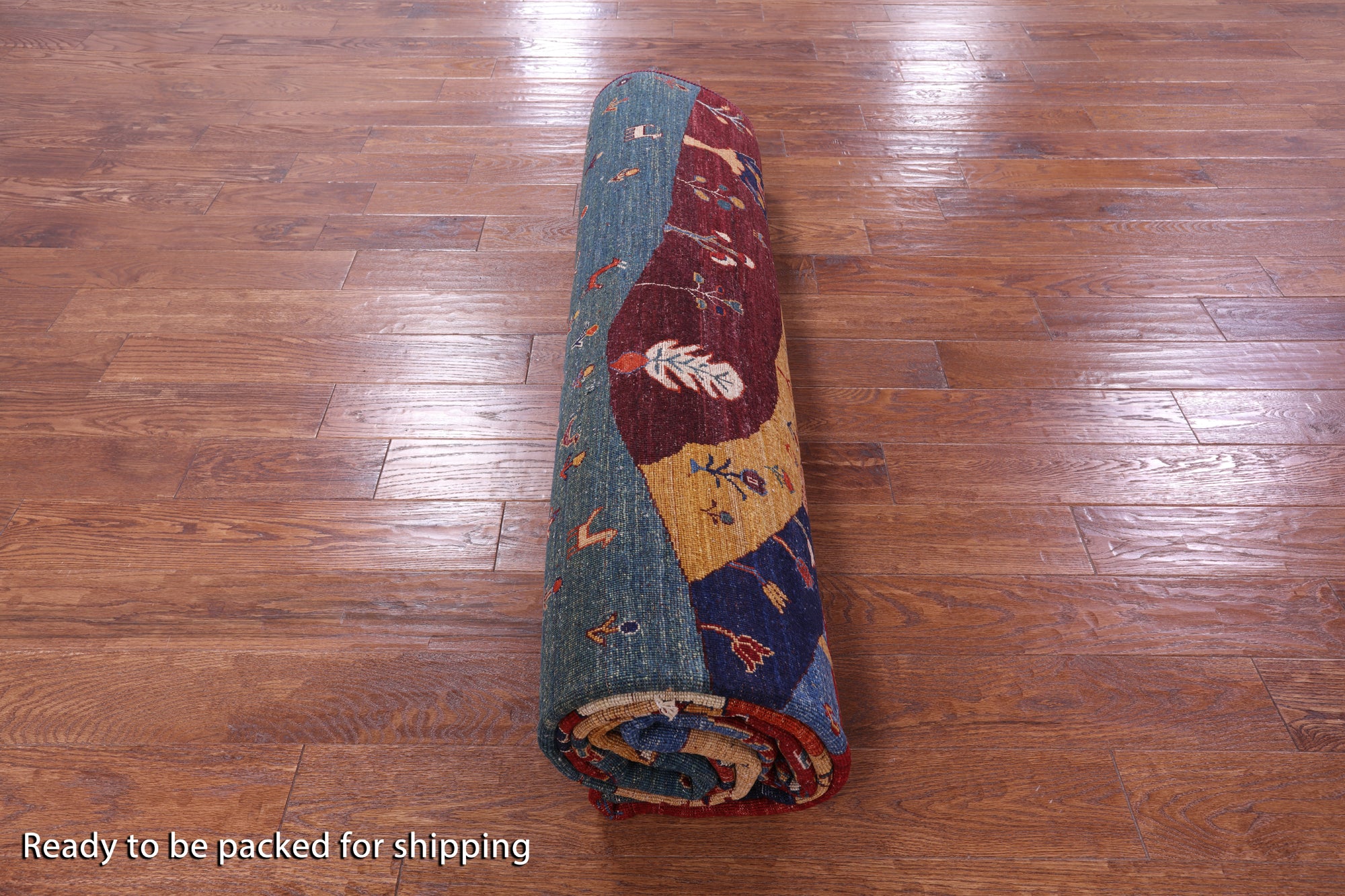 Tribal Persian Gabbeh Hand Knotted Wool Rug - 9' 0" X 12' 2" - Golden Nile