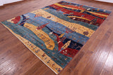 Tribal Persian Gabbeh Hand Knotted Wool Rug - 9' 0" X 12' 2" - Golden Nile