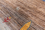 Tribal Persian Gabbeh Handmade Wool Rug - 8' 0" X 9' 9" - Golden Nile