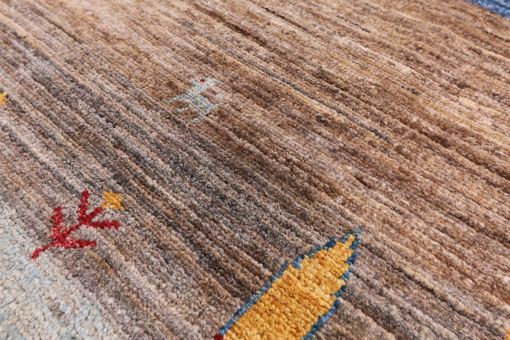 Tribal Persian Gabbeh Handmade Wool Rug - 8' 0" X 9' 9" - Golden Nile
