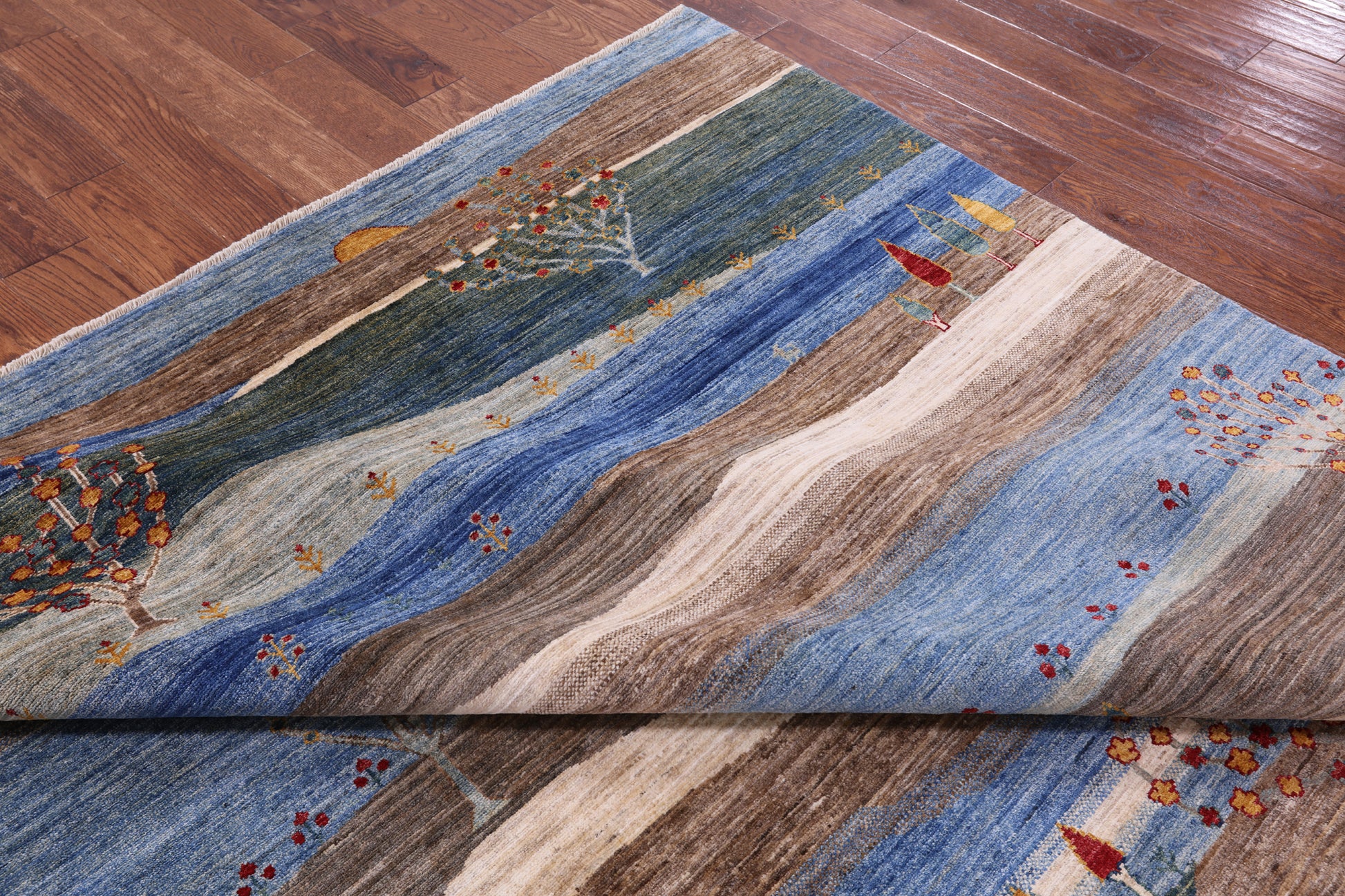Tribal Persian Gabbeh Handmade Wool Rug - 8' 0" X 9' 9" - Golden Nile