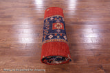 Red Persian Fine Serapi Hand Knotted Wool Rug - 9' 11" X 13' 9" - Golden Nile