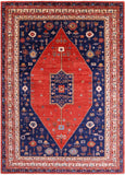 Red Persian Fine Serapi Hand Knotted Wool Rug - 9' 11" X 13' 9" - Golden Nile