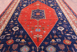 Red Persian Fine Serapi Hand Knotted Wool Rug - 9' 11" X 13' 9" - Golden Nile