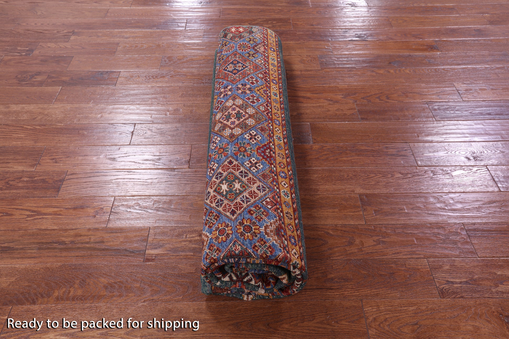 Green Khorjin Persian Gabbeh Hand Knotted Wool Rug - 8' 3" X 9' 7" - Golden Nile