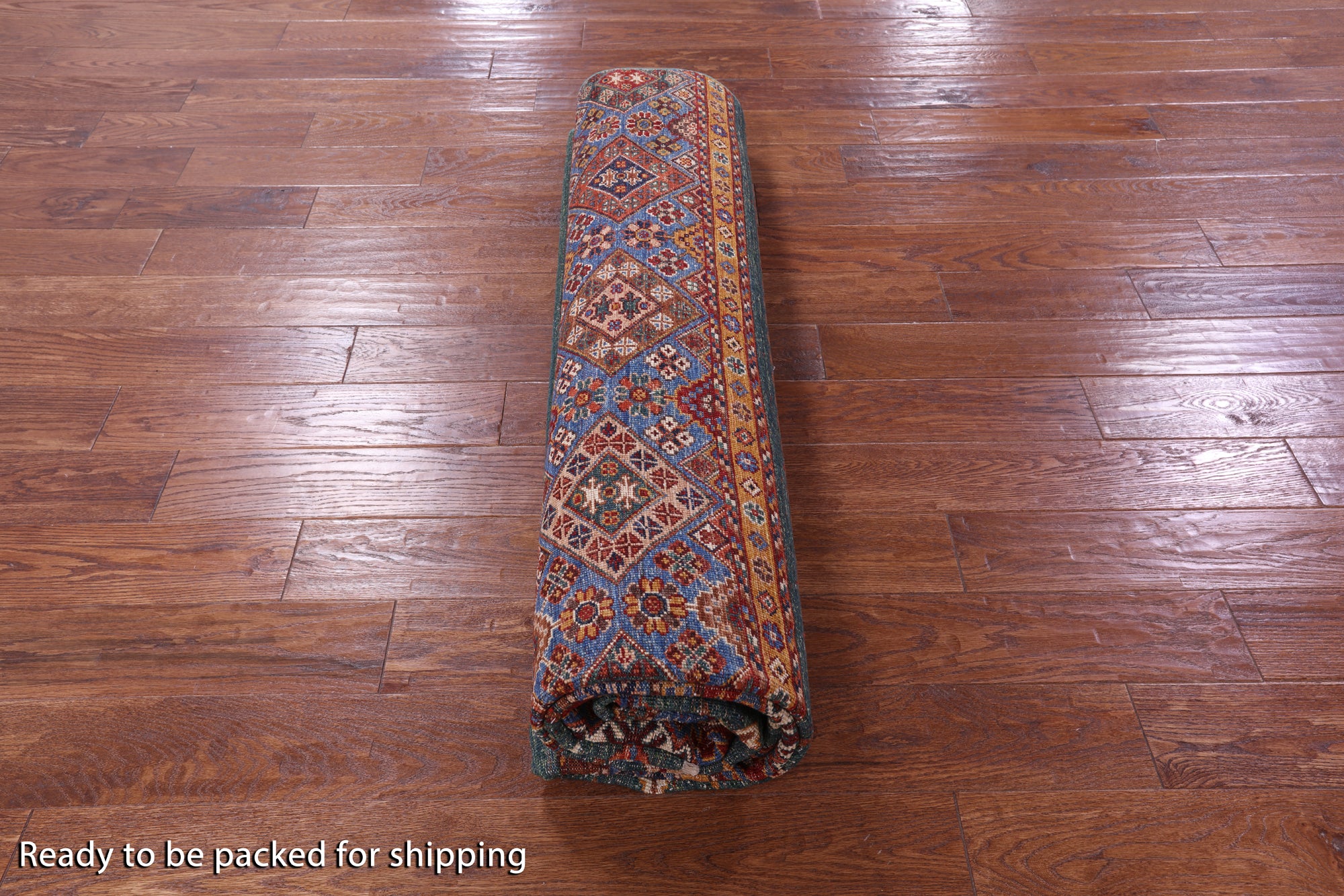 Green Khorjin Persian Gabbeh Hand Knotted Wool Rug - 8' 3" X 9' 7" - Golden Nile