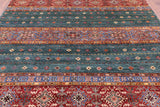 Green Khorjin Persian Gabbeh Hand Knotted Wool Rug - 8' 3" X 9' 7" - Golden Nile