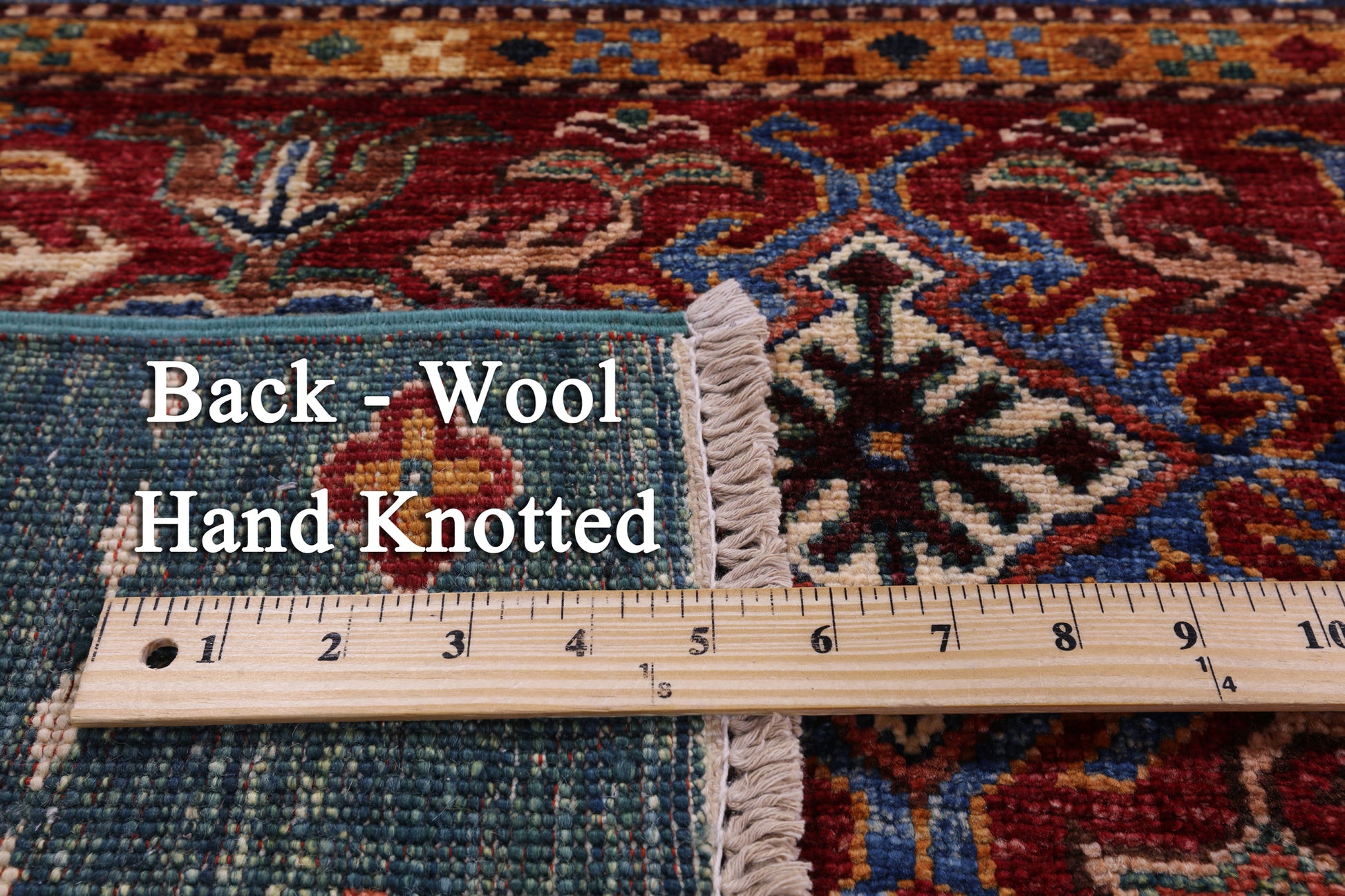 Green Khorjin Persian Gabbeh Hand Knotted Wool Rug - 8' 3" X 9' 7" - Golden Nile