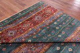 Green Khorjin Persian Gabbeh Hand Knotted Wool Rug - 8' 3" X 9' 7" - Golden Nile