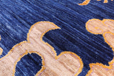 Blue Dragon And Phoenix Design Hand Knotted Wool Rug - 9' 1" X 11' 9" - Golden Nile