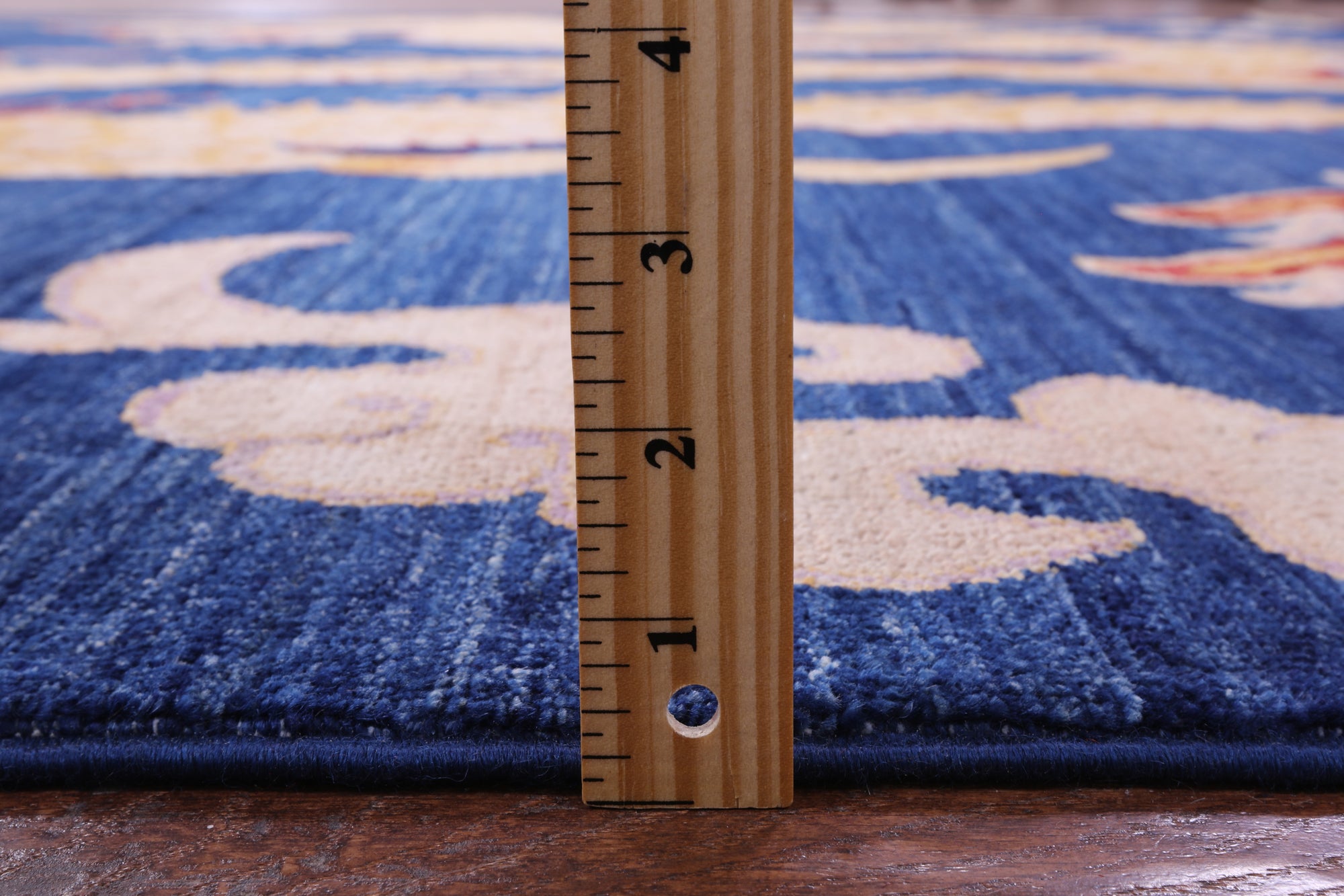 Blue Dragon And Phoenix Design Hand Knotted Wool Rug - 9' 1" X 11' 9" - Golden Nile