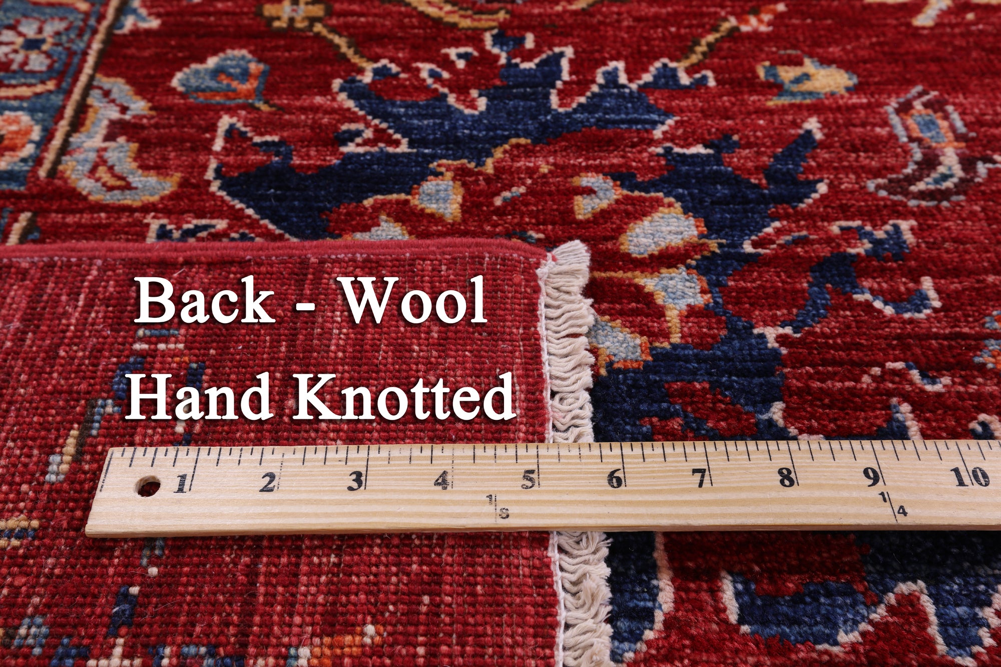 Red Persian Fine Serapi Handmade Wool Rug - 8' 1" X 9' 8" - Golden Nile