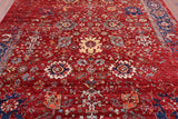 Red Persian Fine Serapi Handmade Wool Rug - 8' 1" X 9' 8" - Golden Nile